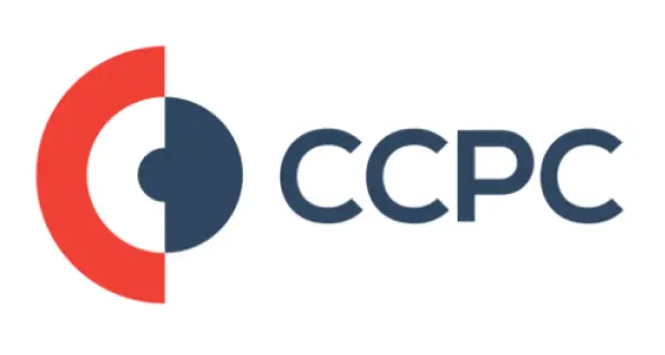 CCPC logo with red and navy circular icon and the letters CCPC in navy.