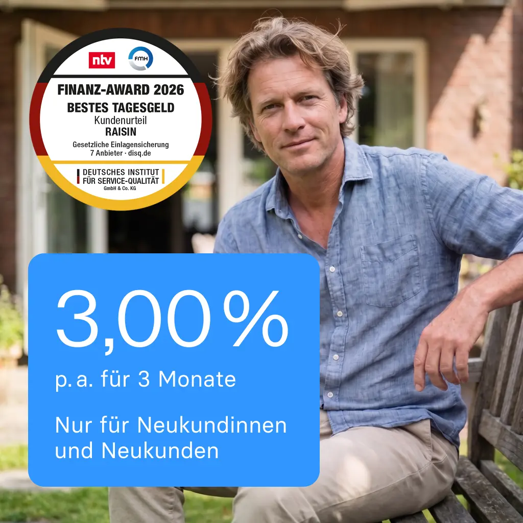 Raisin DE StartZins 3,00 Finanzaward Raisin DE Startzins 3,00 %
